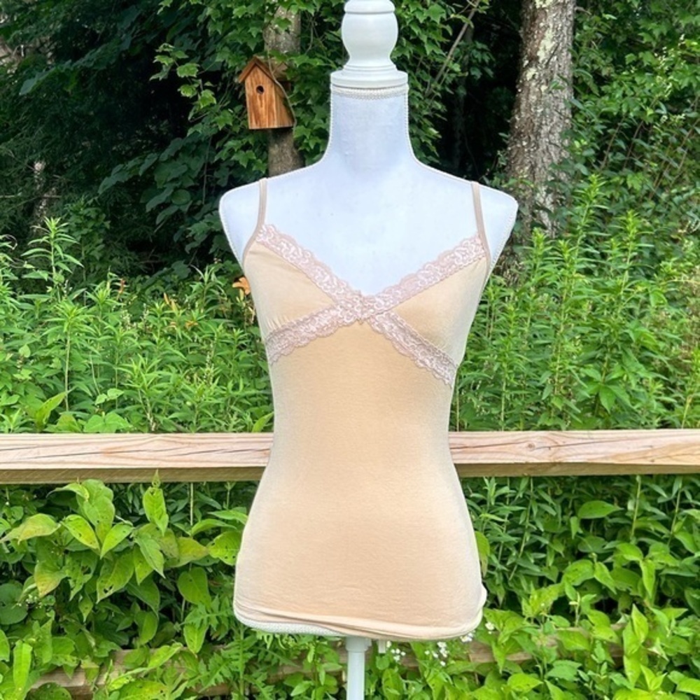 Fleur’t Tan and Lace Tank Cami Small/Medium s/m